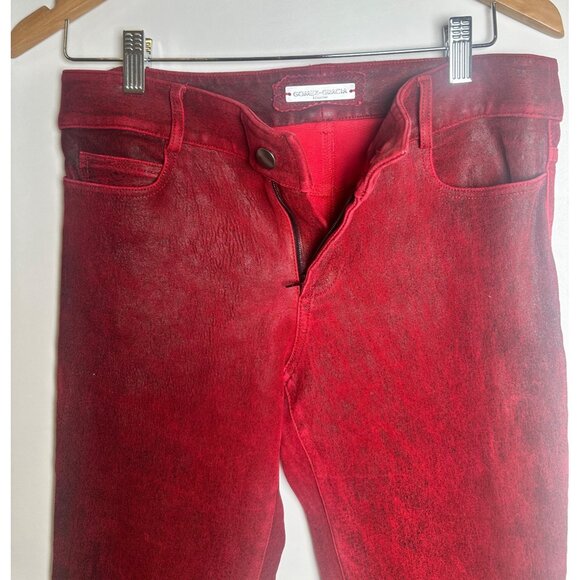 Gomez-Gracia London Unique Red Leather Pants, US8/UK14 - Picture 3 of 9